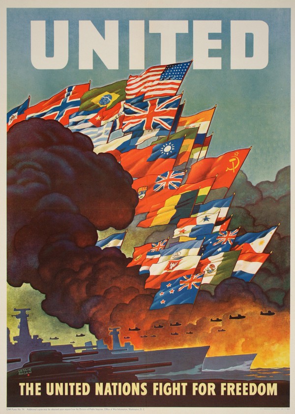 United Nations Fight for freedom vintage poster  Print